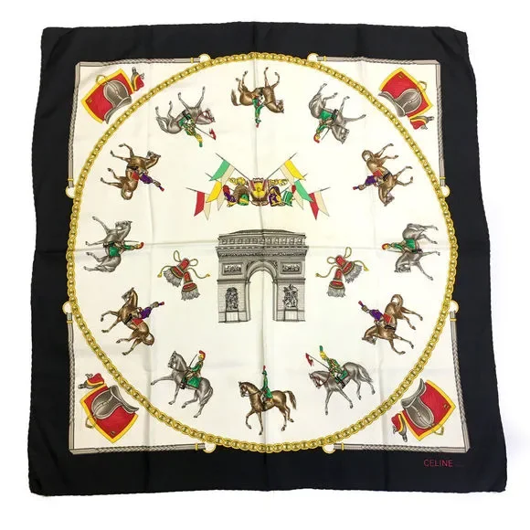 Celine Arc De Triomphe Multicolor Silk #77623C56 - Picture 1 of 8